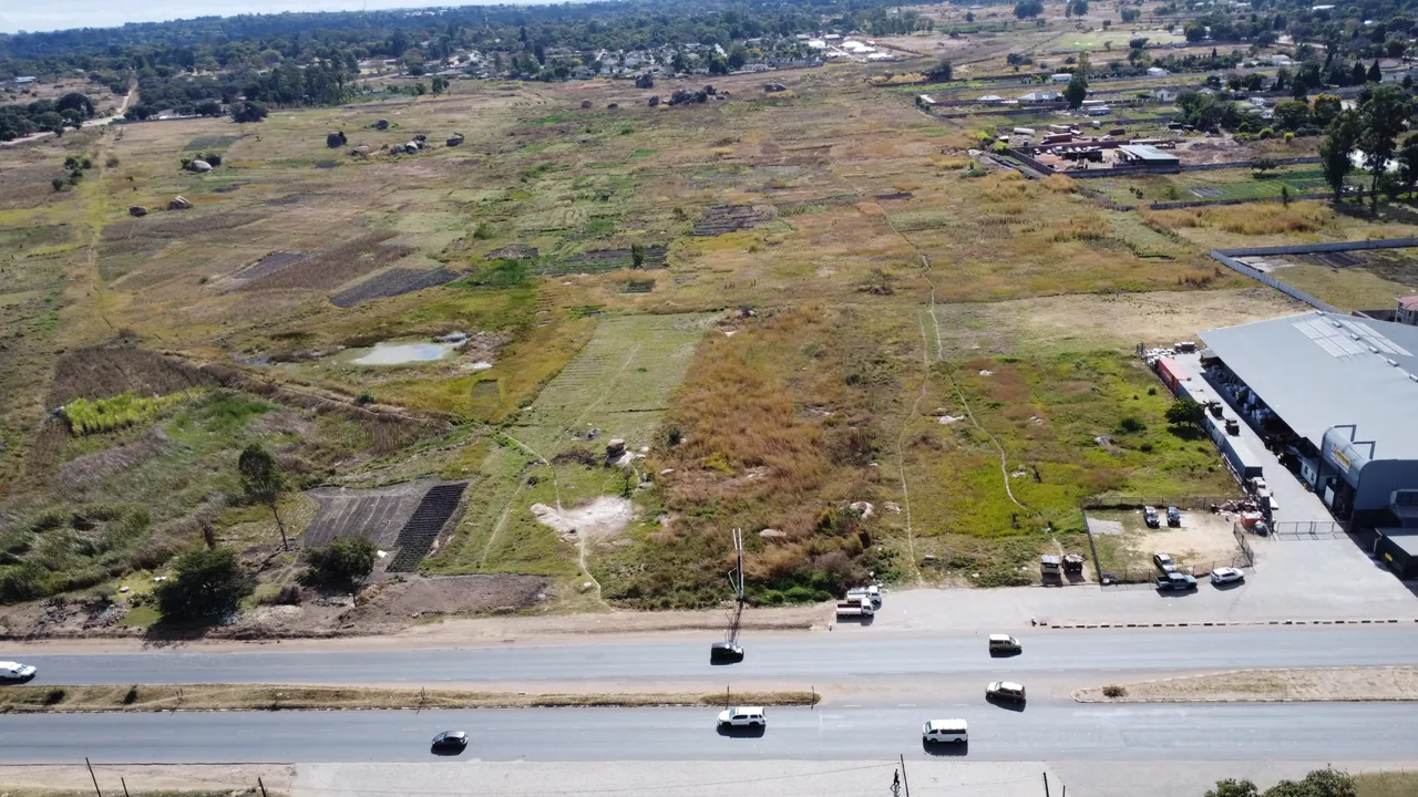 Aerial view of the stand and its Mutare Road frontage.