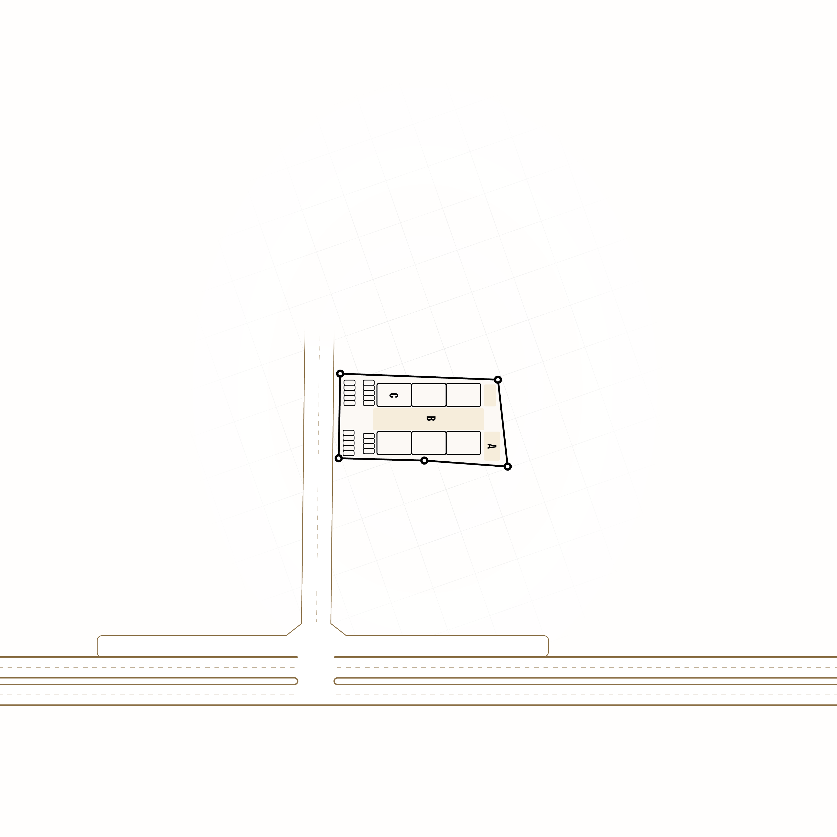 Illustrative six-unit industrial trade court plan.