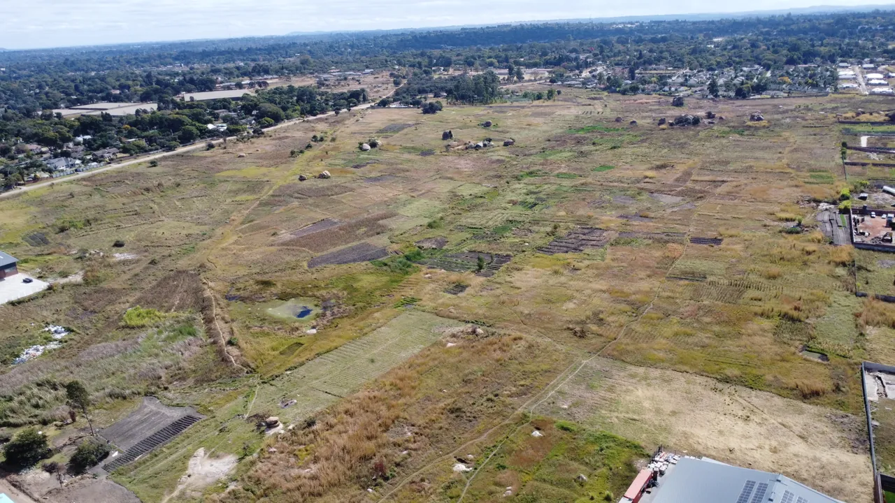 The stand seen from above, one row back from Mutare Road.